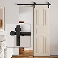 Vista 1 de DonYoung 5FT Sliding Barn Door Hardware Kit, Upgraded Screw Fixation Modular Track, Heavy Duty Barn Door Track Kit Fits Single Door 26"-30" Wide
