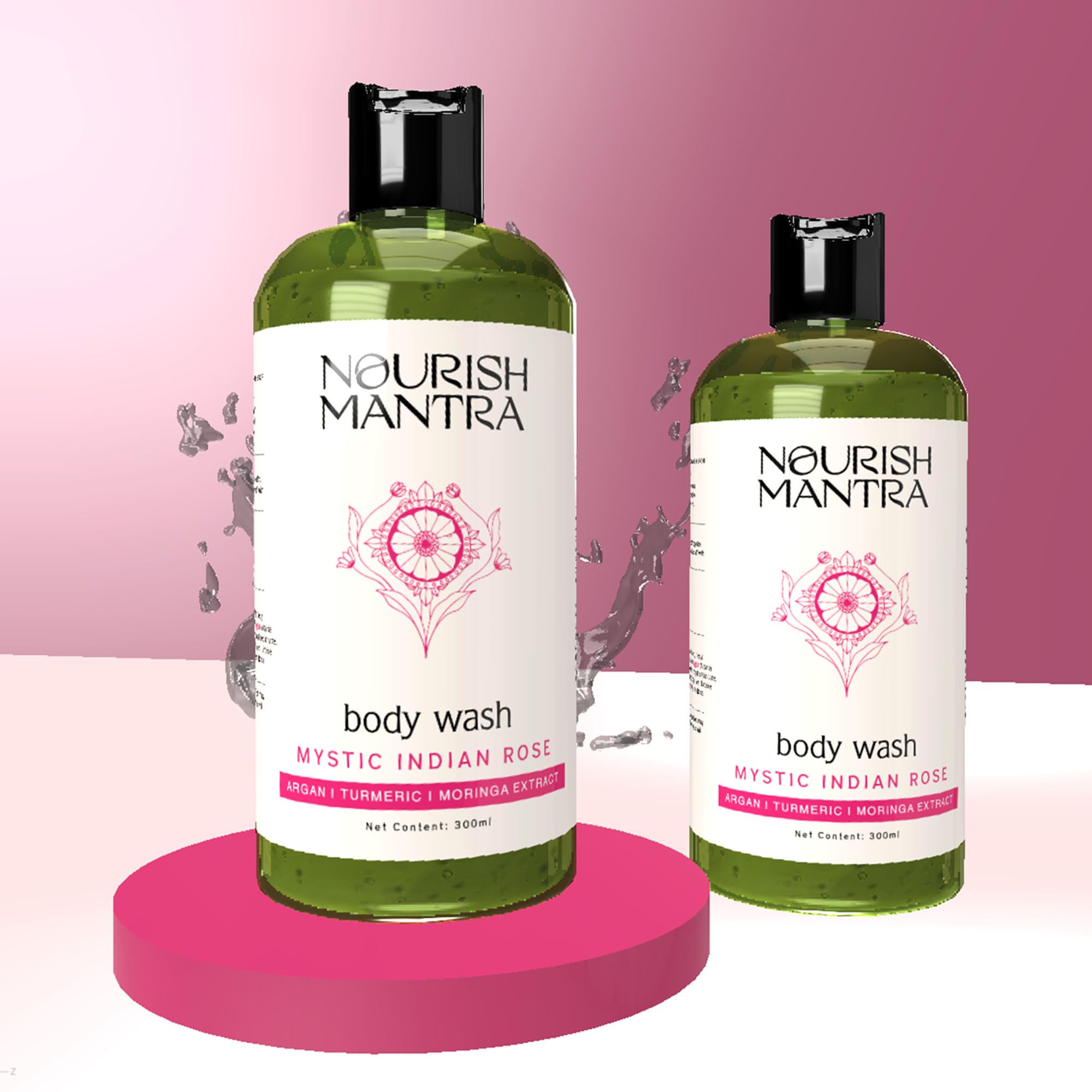 Nourish Mantra Mystic Indian Rose Exfoliating Body Wash - Image 4