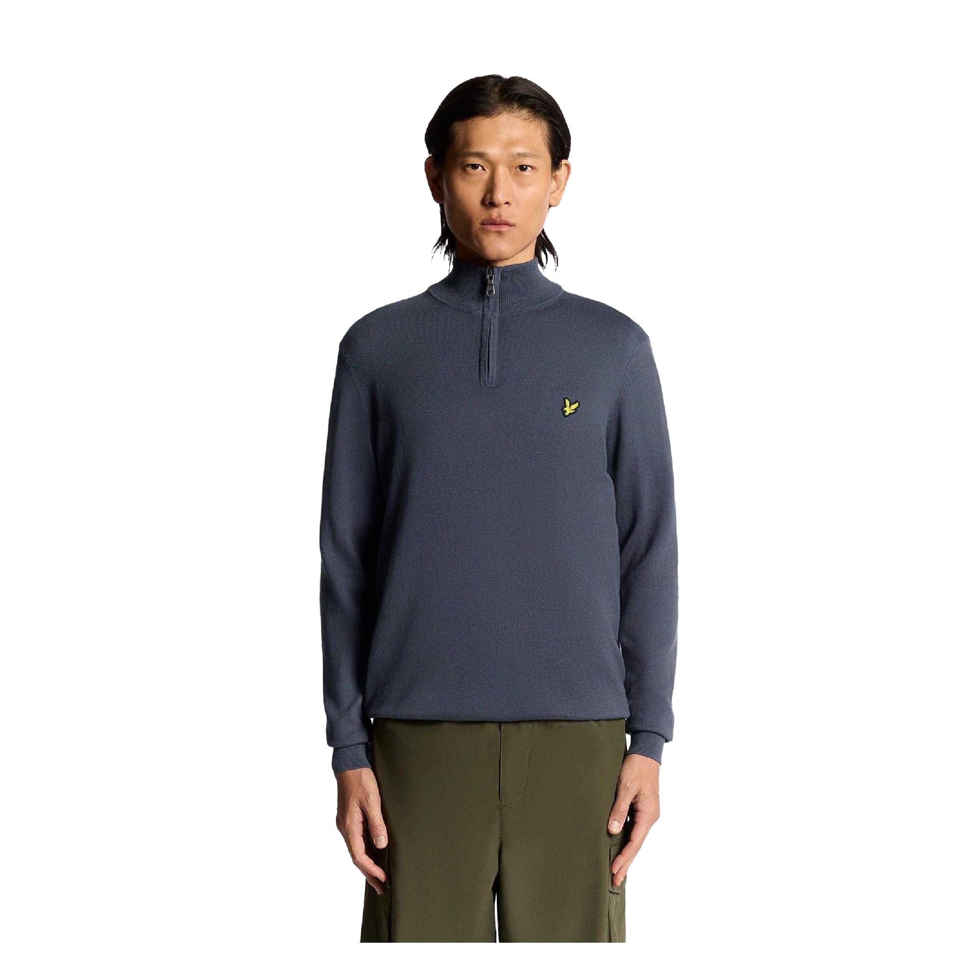 Lyle & Scott Men's Gris Merino Cotton Zip Pullover
