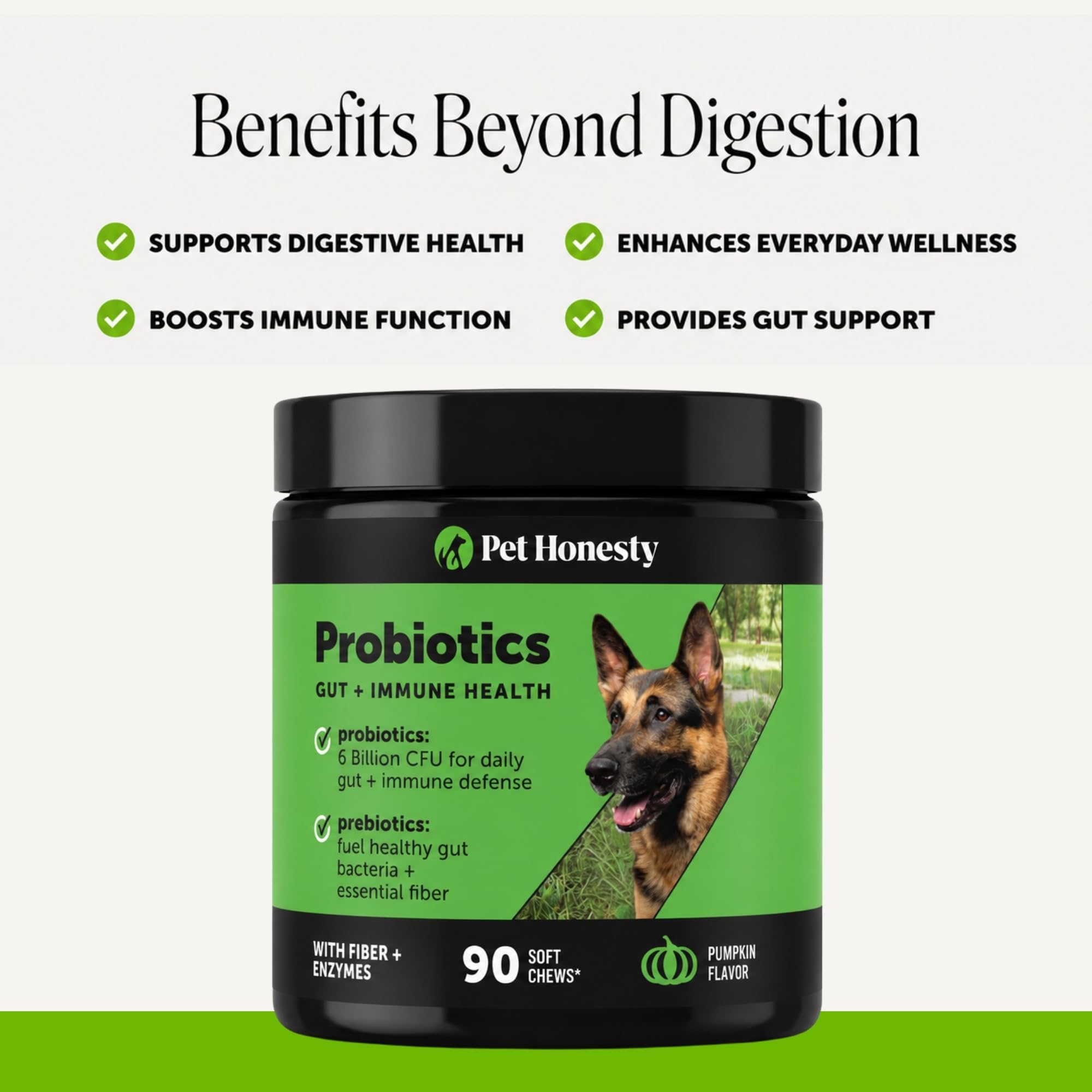 Pet Honesty Dog Probiotics Chews for Gut & Digestive Health, 90ct, Pumpkin — Amazon image 3