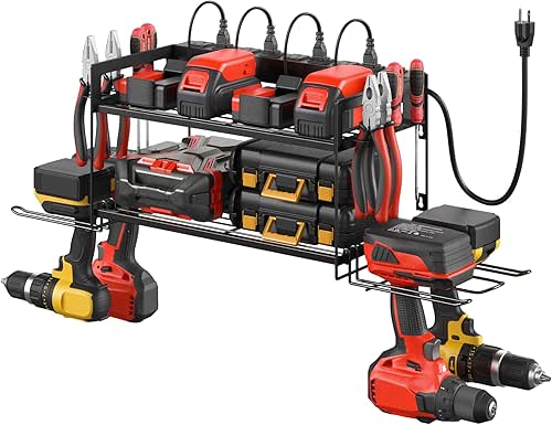 CCCEI Garage Tools Storage with Charging Station. Power Tool Battery