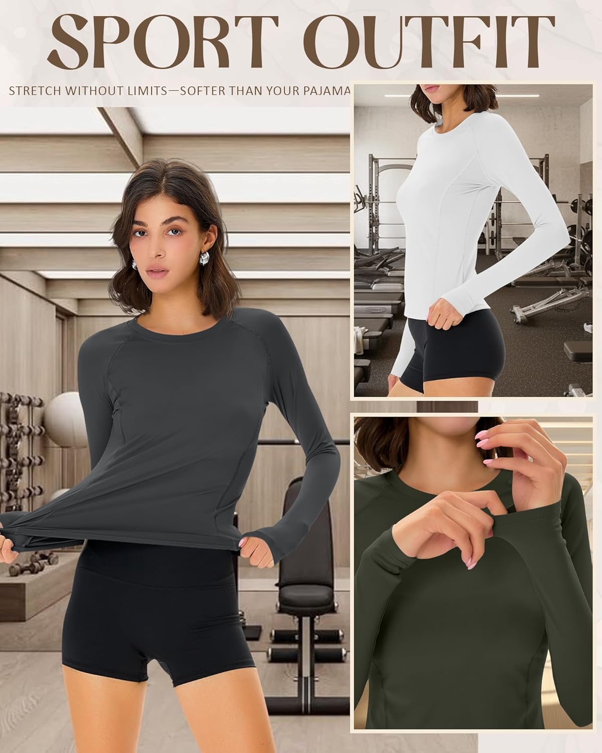 4 Pack Women's Long Sleeve Shirts Compression Crew Neck Tops Athletic Slim Fit Undershirts for Yoga Gym - Image 4