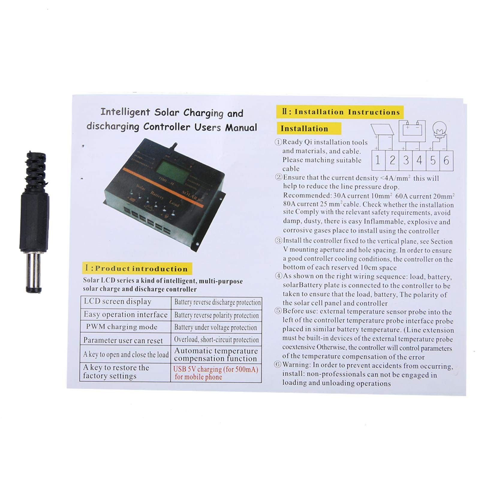 Controlador de carga, 12V 24V Auto 80A PWM Controlador de carga solar Panel solar Regulador de carga Pantalla LCD Solar
