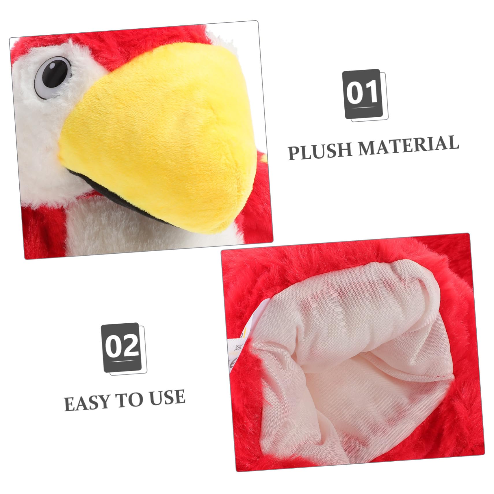 Marioneta de Mano de Peluche con Diseño de Loro Juguete Interactivo para Educación Temprana Roles para Fiestas y Cuentos Infantiles