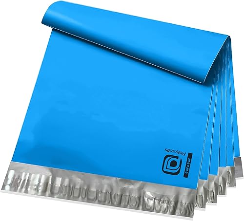 POLYSELLS 100 sobres de envío de polietileno azules de 6 x 9 pulgadas, sellado adhesivo fuerte, impermeables y resistentes a desgarros para ropa,