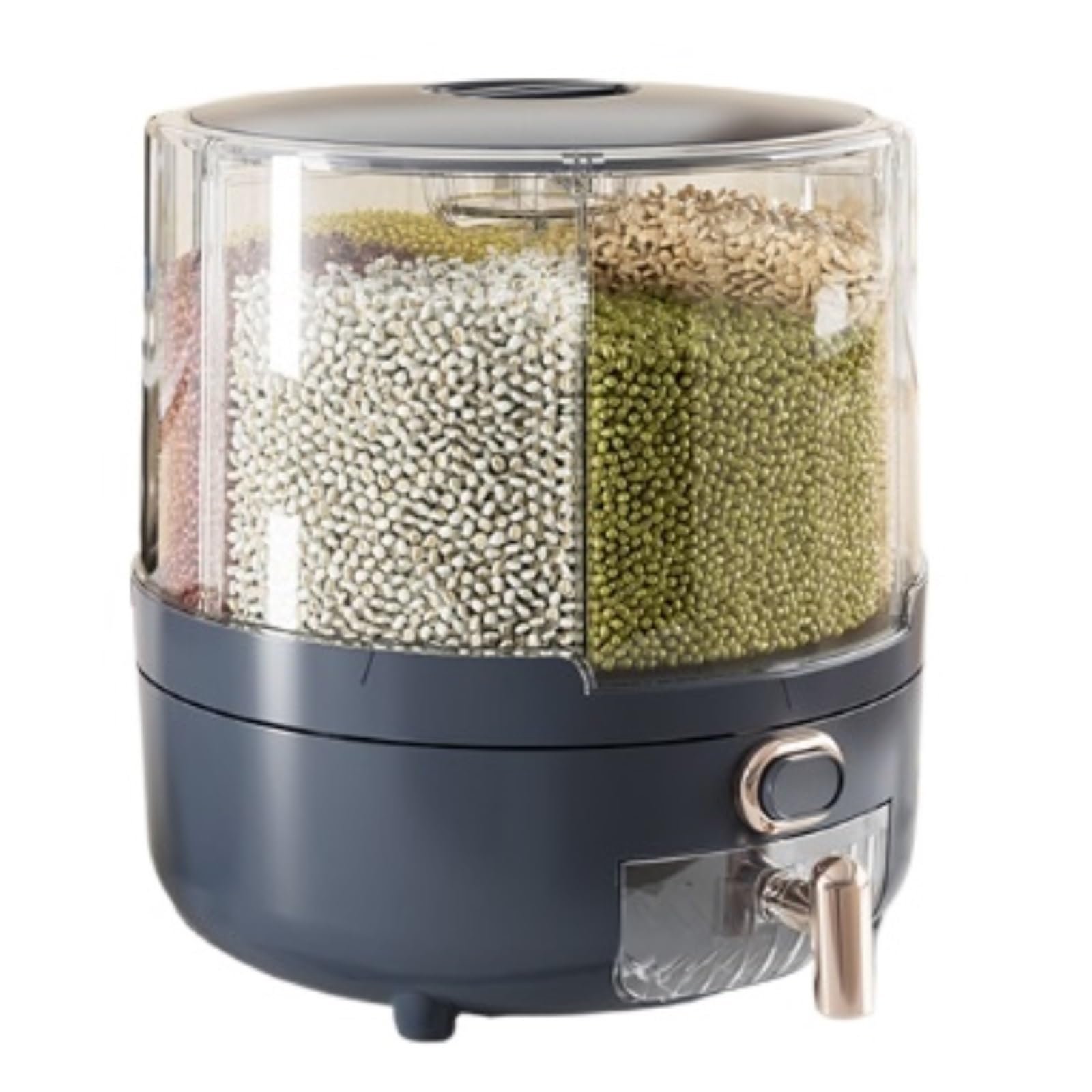 CVdrtyED Dry Food Cereal Dispenser 360° Rotating Rice Dispenser 10lbs Cereal Container Grain Storage Box For Small Grains Beans Pantry Rice Container(Grün,29cm)