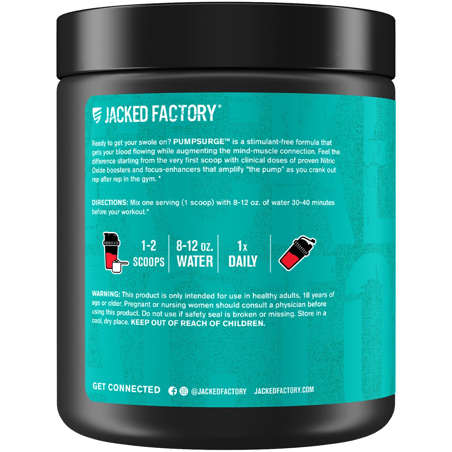 Jacked Factory Pumpsurge Caffeine Free Pre Workout for Men & Women - Nootropic Booster & Stim Free Pre Workout - Intense Pumps, Enhanced Focus - 30 Servings, Cherry Limeade 8.83oz — Amazon image 8