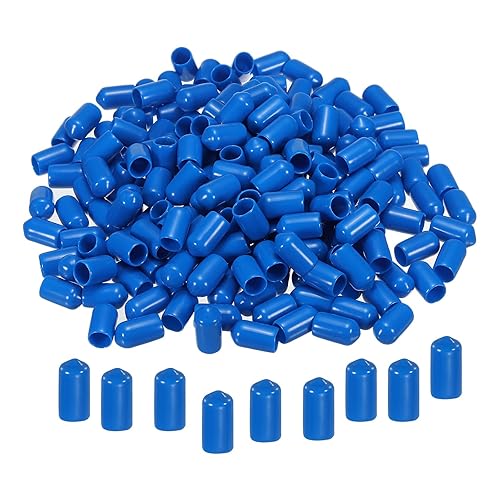 MECCANIXITY 200 tapas de goma para extremos de 516 pulgadas, protector de rosca de vinilo redondo de PVC para tubería de perno de tornillo, color