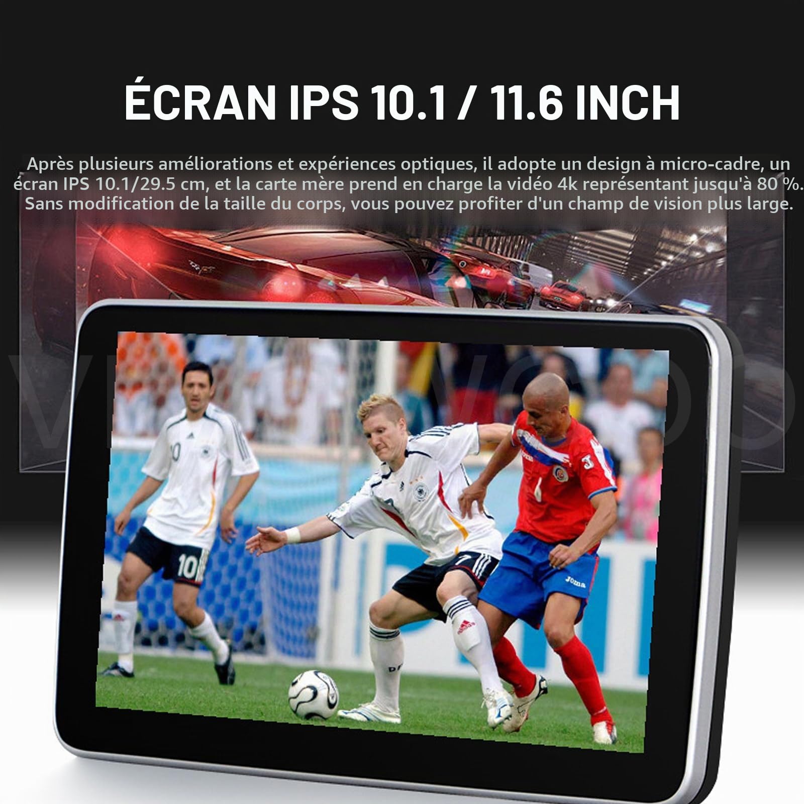 TéLéViseur IPS 10,1" / 11,6" pour Appuie-TêTe De Voiture, Lecteur pour SièGes ArrièRe, Moniteur pour Voiture, Projection D'éCran sans Fil, SystèMe De Divertissement,11.6Inch