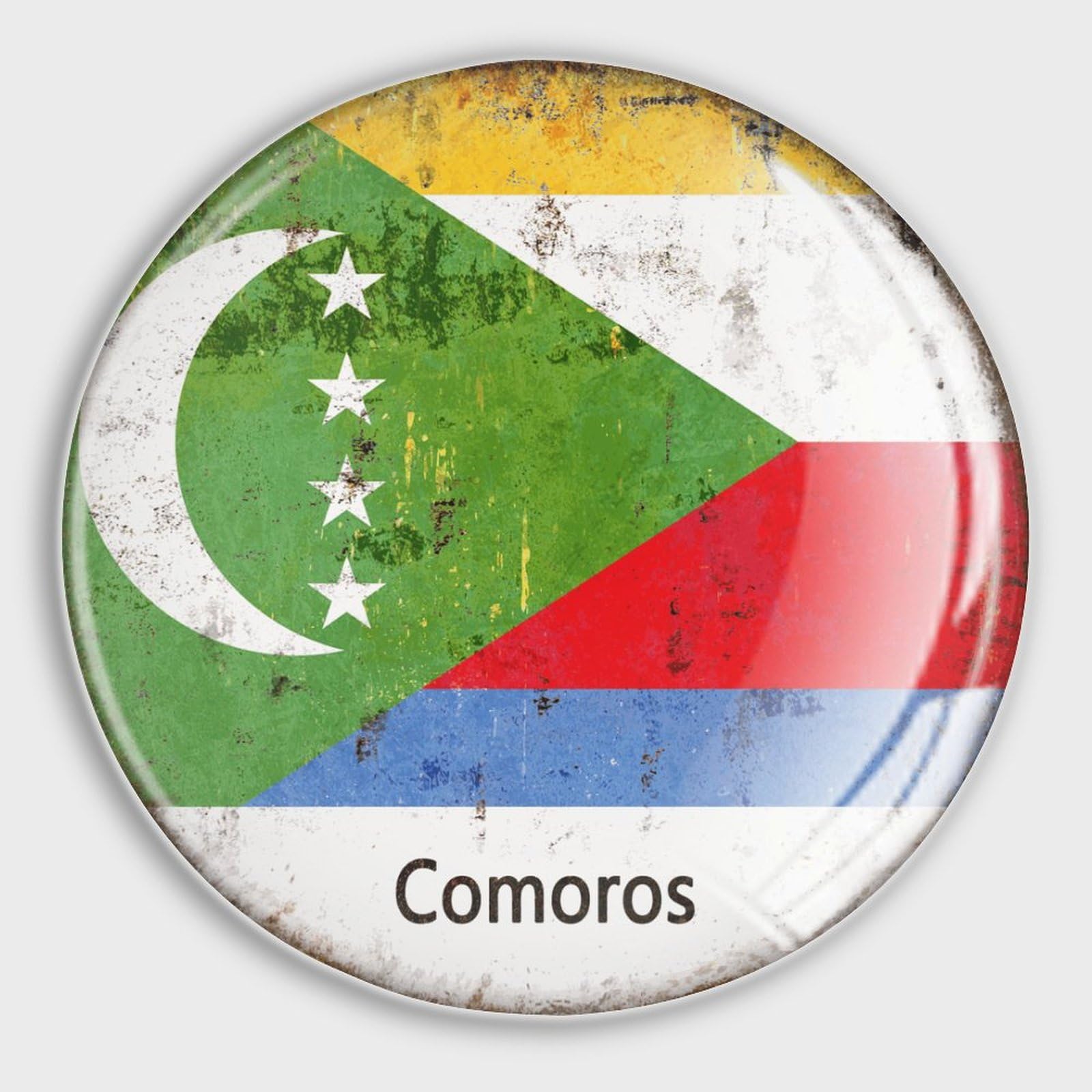 Aimants de réfrigérateur Comores en verre (lot de 4) pour cuisine et bureau