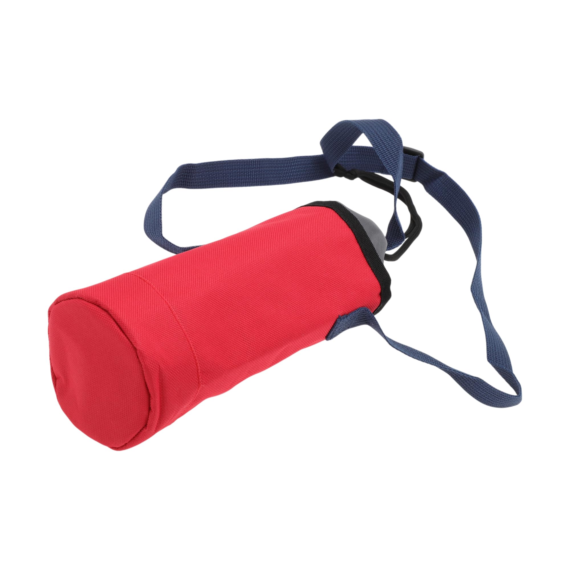 Borsa Isolante per Bottiglia d'Acqua in Tessuto Oxford Cotone Perlato Pellicola in Alluminio Portatile Antiurto con Tracolla Regolabile per Sport All'Aperto, 25x9cm, Rosso