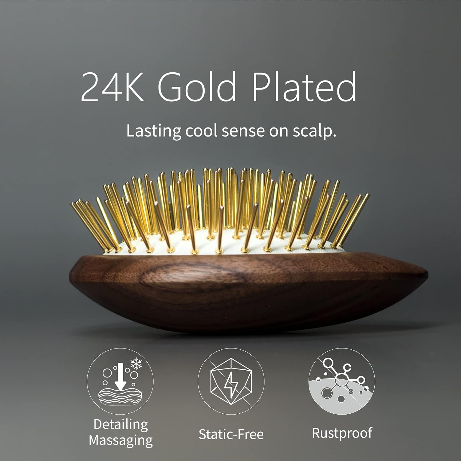 Uffy Acubrusher – 24K Gold-Plated Gua Sha Hair Brush - Ergonomic Scalp Massager for Dandruff & Hair Growth, Suitable for All Hair Types - Ideal Gift Choice in Sky Blue