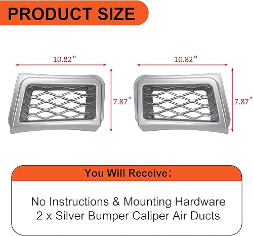 Vista 22 de ECOTRIC Juego de conductos de aire de pinza de parachoques compatible con Chevrolet Silverado 2003-2007, 1500 pares de fibra de carbono