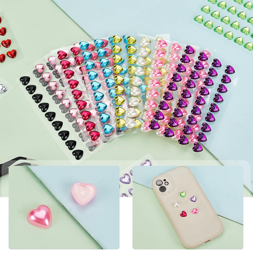 Adesivi Strass Fai Da Te - 14 Fogli Con 1200 Pezzi, Cristalli Autoadesivi Per Decorare Telefono, PC, Regali E Creatività - Foto 7