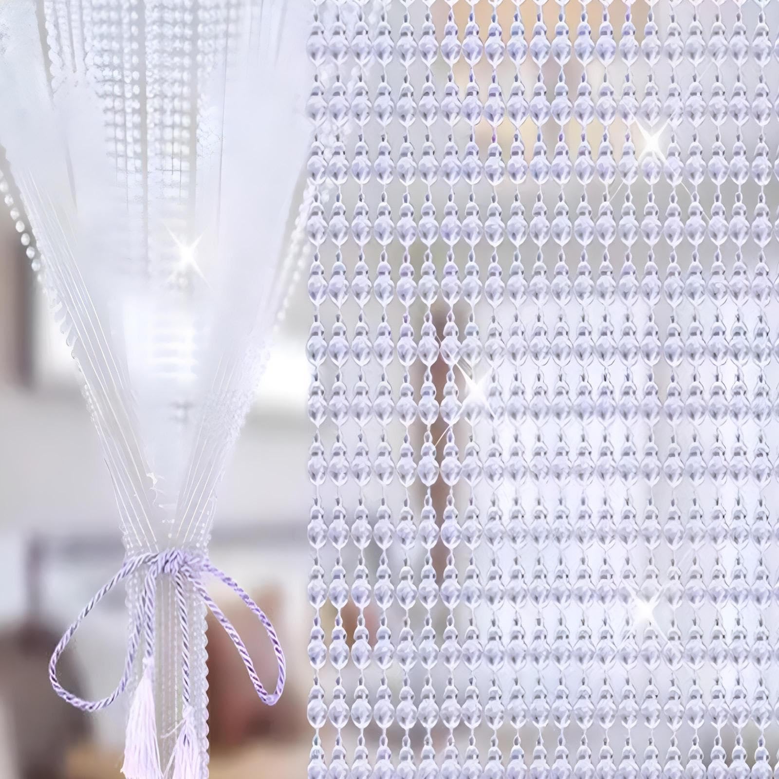 Eiauiuo One Color Pumpkin Shape Acrylic Beaded Door Curtain, Transparent Bead Room Divider, Creative String Curtain For Living Room, Bedroom, Hallway, Home Decor And Privacy Partition(80X200cm(105 Stränge))