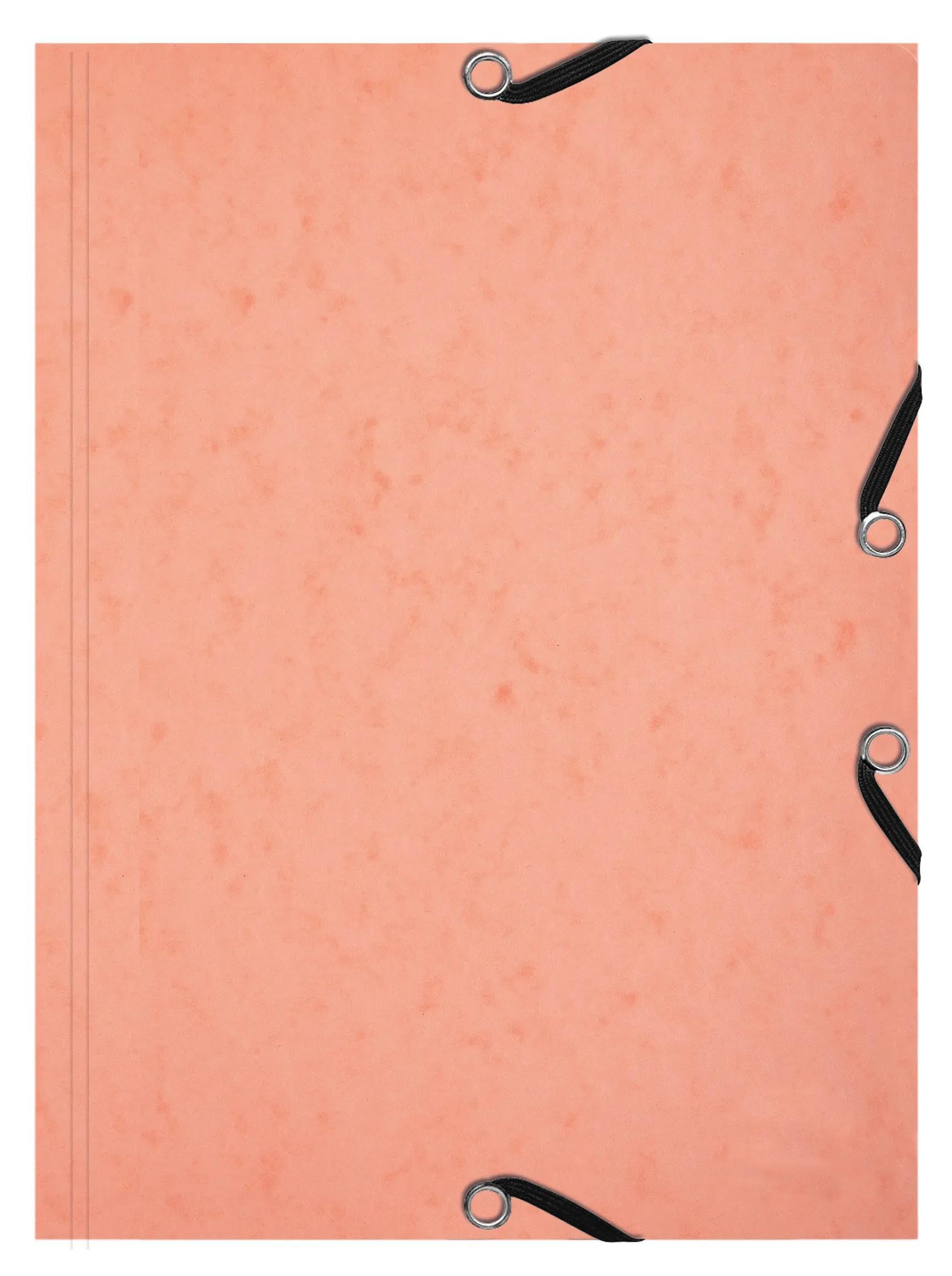 Exacompta - Réf. 55566E - Carton de 10 chemises à rabat avec élastique 14,8 x 21 cm - 25 fiches bristol A5 205g - Coloris aléatoire - la chemise est toujours de la couleur des fiches