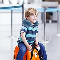 Vista 6 de Linda almohada de cuello para viajes, almohada de cuello para niños con máscara para los ojos para dormir, almohada de espuma viscoelástica