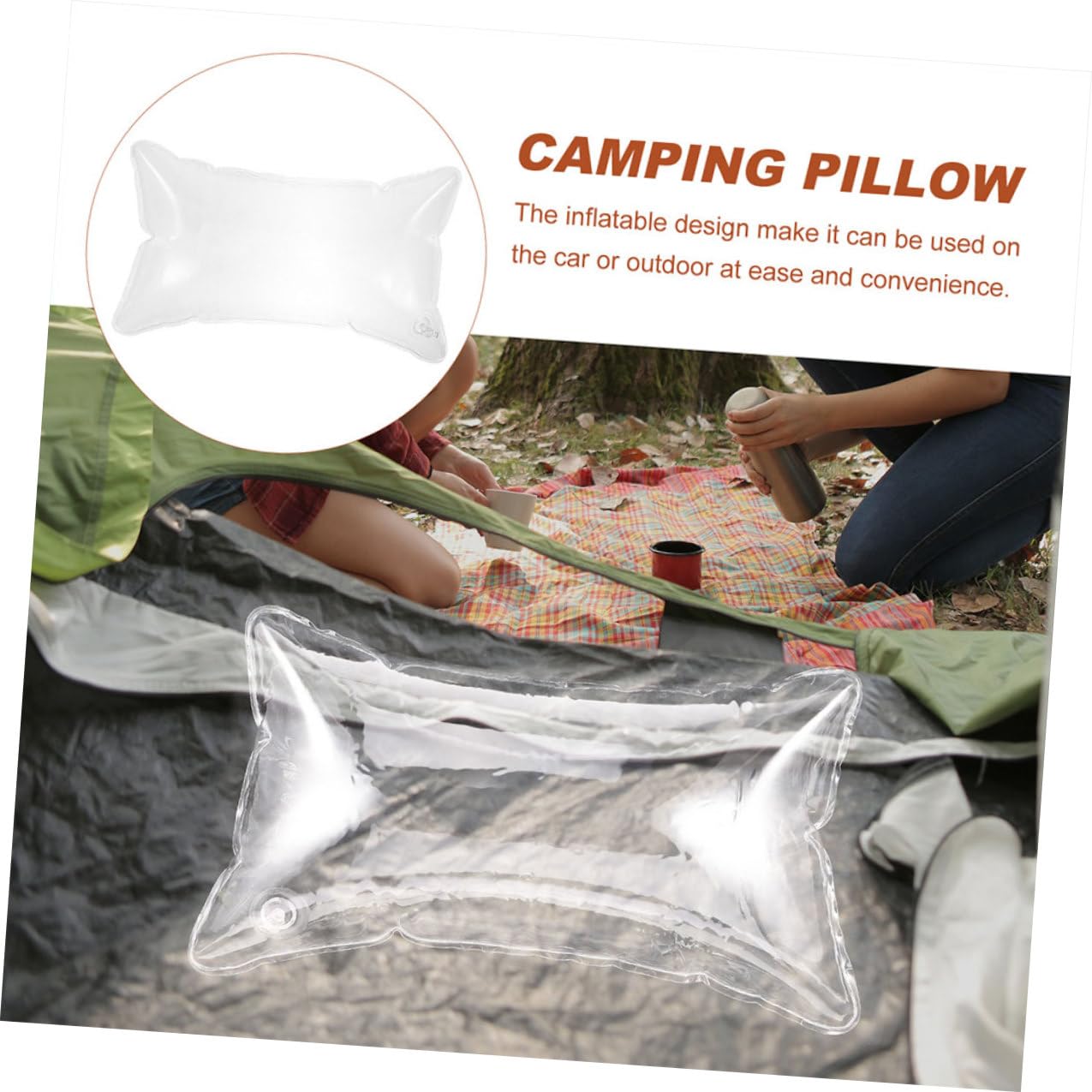 Hemobllo Oreiller Gonflable Transparent en PVC, Portable pour Voyage