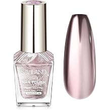 SAVILAND Metallic Nail Polish Rose Glod Quick Dry Mirror Pink Nail Polish Regular Chrome Fingernail Polish Easy To Use & Remove No Curing Needed Bulk Nail Lacquer for Toes Nail Art DIY Home 0.34 oz
