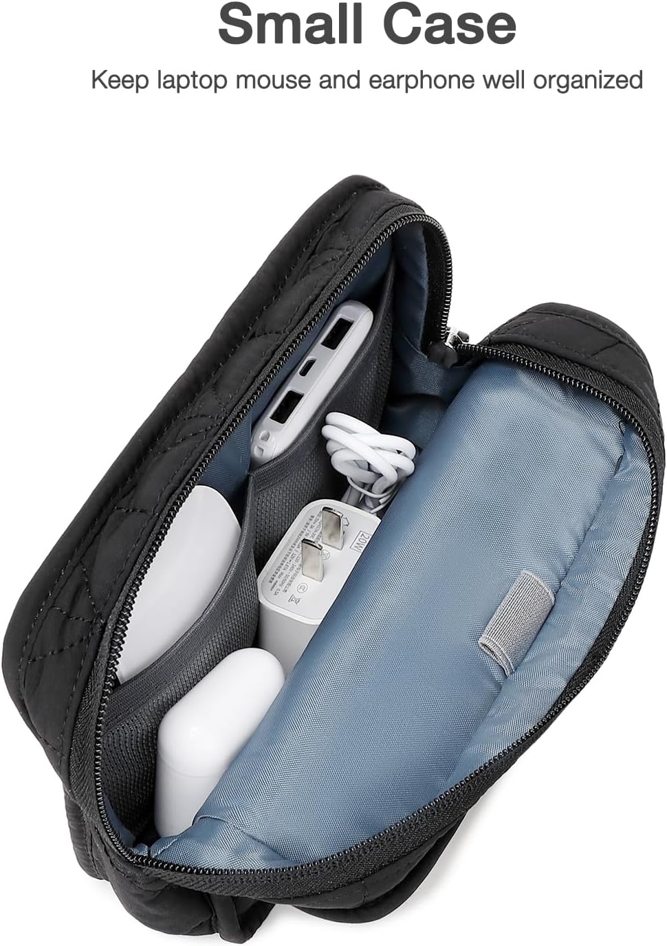 MOSISO 360 Protective 13-14 inch Laptop Case, 13.3 inch Laptop Sleeve Lightweight Petal Quilted Computer Bag Compatible with MacBook Air 13.6/Pro 13/14, HP, Dell, ASUS, Lenovo with Small Case, Black - Image 4