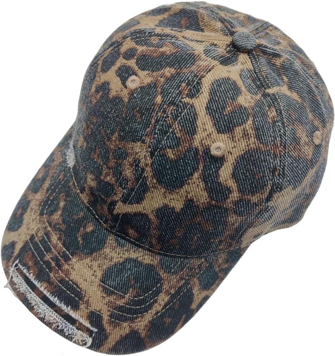 Women Washed Cotton Leopard Baseball Cap Hat Adjustable Dad Peaked Caps Fashion Hats Outdoor Winter Spring Valentine's Day Easter One Size 2026