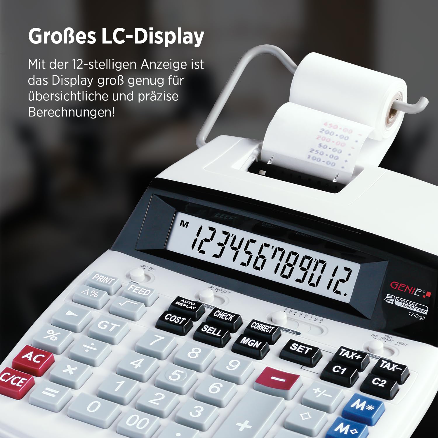 Genie D69 Plus - Calculadora impresora, blanco