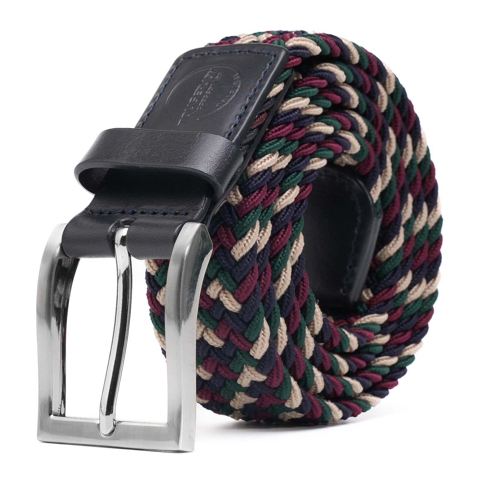TOUGERJOY Mens Stretch Belt, tessuto elastico intrecciato Web Belt Casual per Golf Pantaloni di caccia Jeans