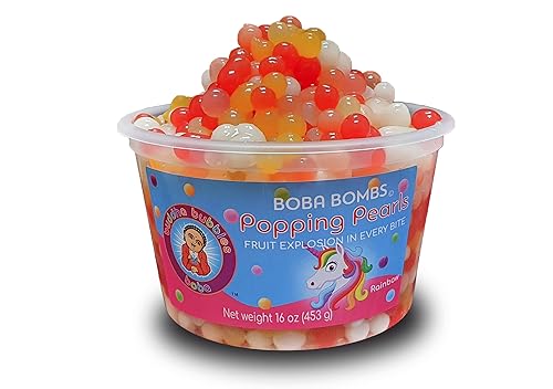 Arco iris Popping Bursting Boba Pearls Boba Bombs Topping de Buddha Bubbles Boba