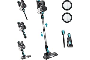 EyeVac Reach Touchless Vacuum for Hard Floors and Rugs, Pet Hair