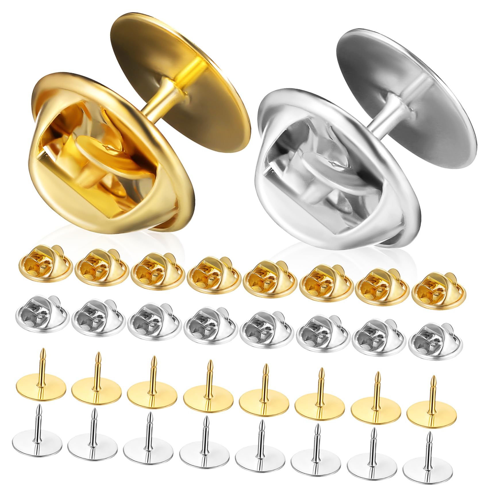 HOMSFOU 240 Sätze Diy Schmuck Anstecker Set Teilig Goldene Silberne Pins mit Federverriegelung für Bastelprojekte Anstecknadeln Robustem Gefertigt