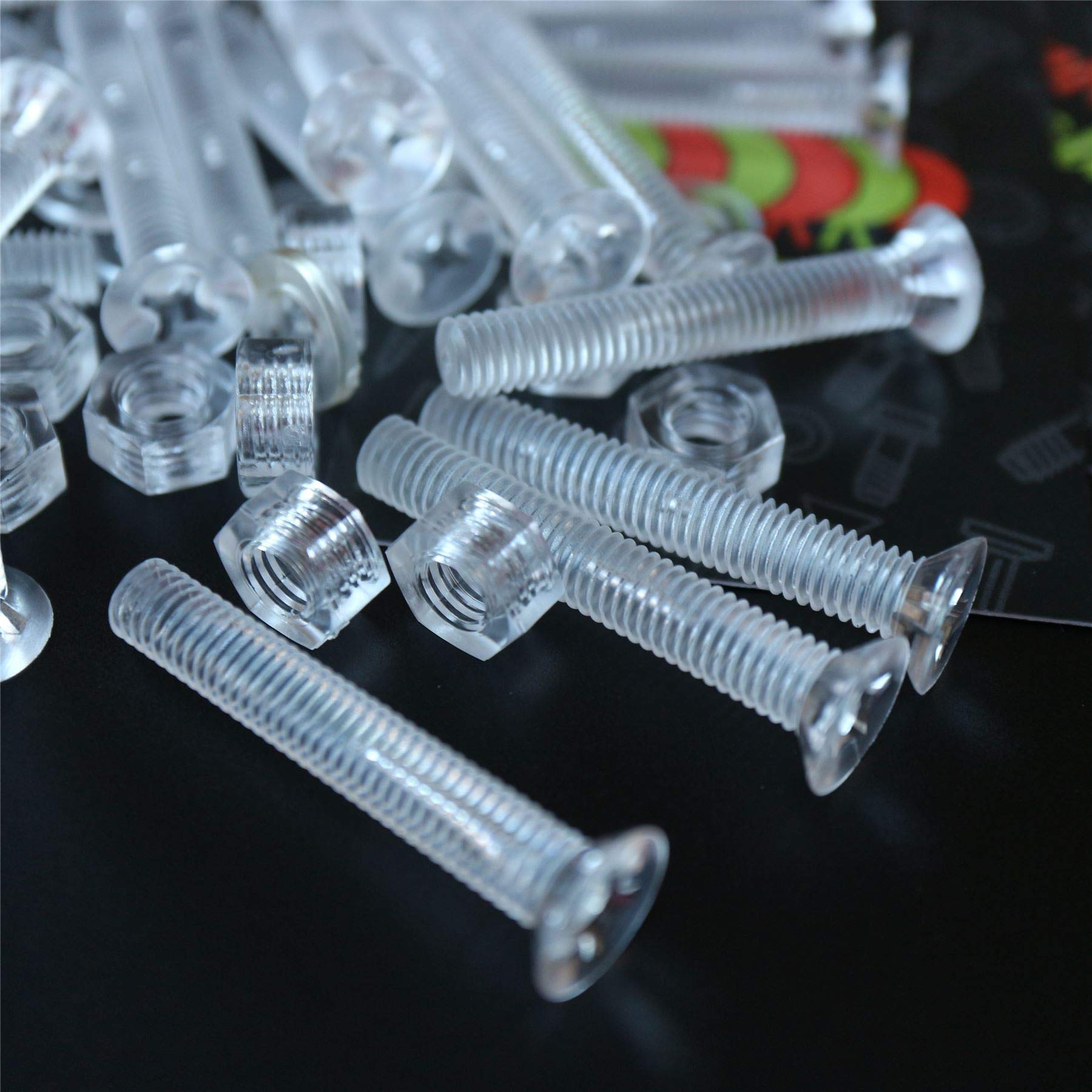 20 x Clear Acrylic/Polycarbonate Countersunk Cross Head Screws with Nuts and Washers, M6 x 40 mm