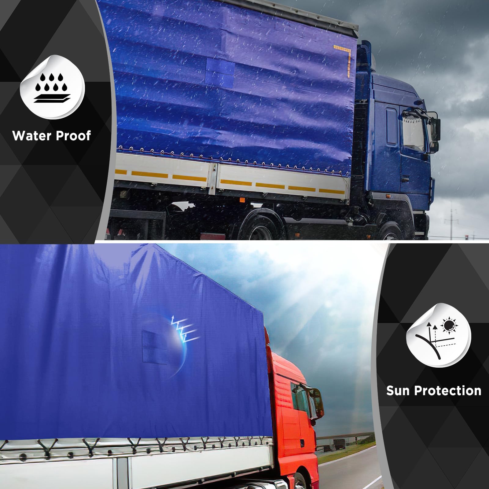 ecooe PVC Tarpaulin Tape, 5M x 8CM Repair Tape, Waterproof Tape for Tent, Sunshade, Gazebo, Tarpaulin, Truck Tarp, Awning, Awning, Tent Repair Tape Blue - Image 4