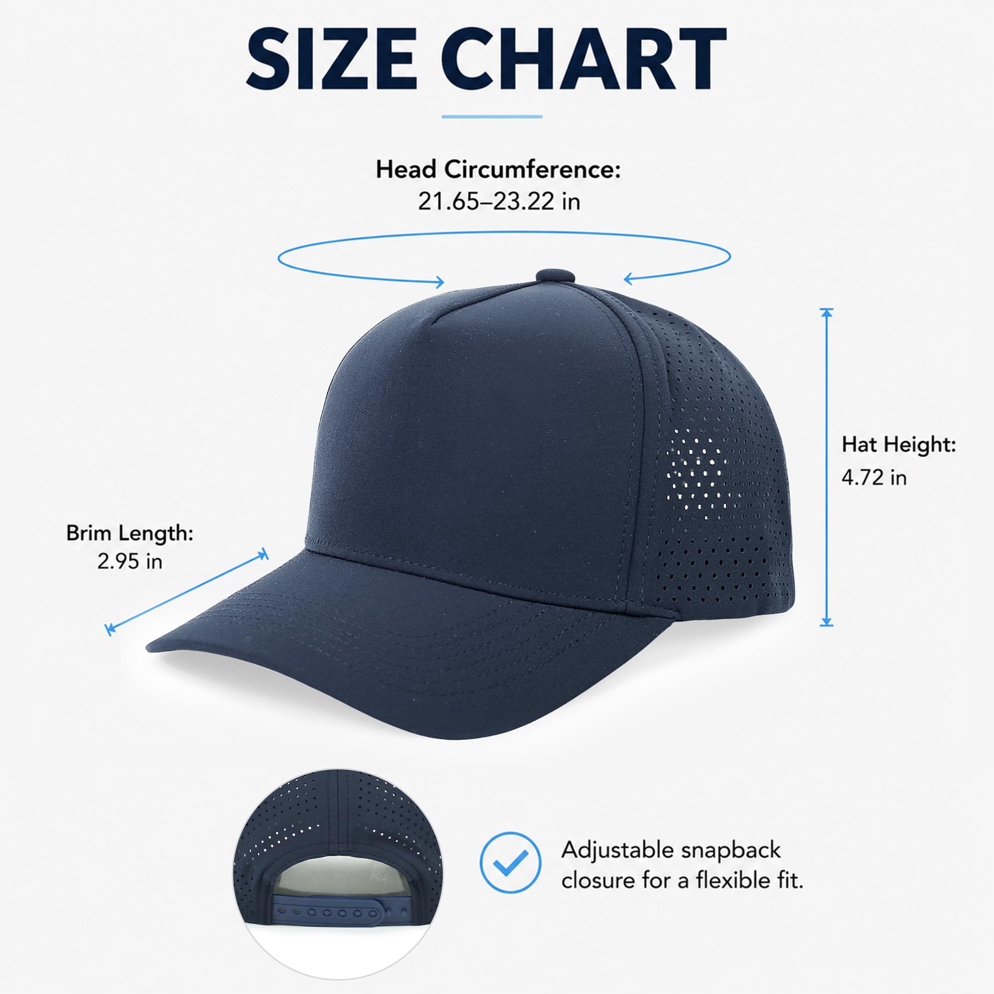Baseballkappe, schnelltrocknend, atmungsaktiv, Netzstoff, Snapback-Hut, verstellbar, Sonnenschutz für Damen und Herren