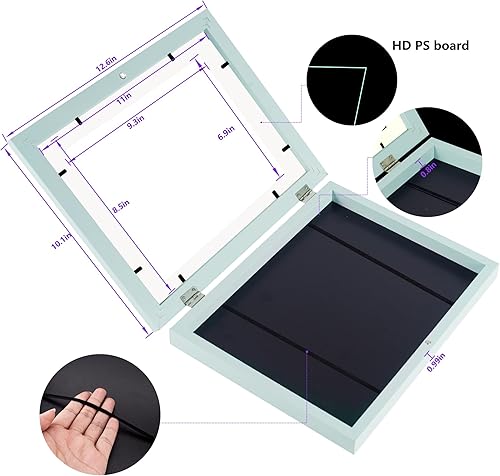 Miniatura 4 de 2 marcos de arte para niños, de 8.5 x 11 pulgadas, con apertura frontal, intercambiables, ideales para niños, marcos de almacenamiento, dibujos