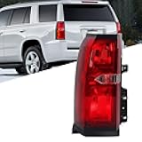 FIONE Tail Lights Compatible with Chevrolet Tahoe Suburban 2015-2020 Red Lens with LED Running Lights Rear Tail Light Brake Lamp Assembly Left Driver Side LH