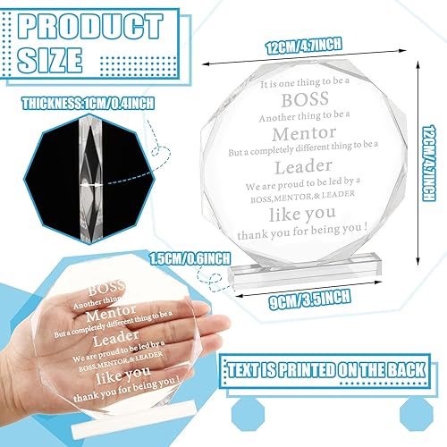 Miniatura 3 de Yulejo Regalos de jefe de acrílico para hombres y mujeres, líder de oficina, regalo para agradecimiento, placa divertida de acrílico para