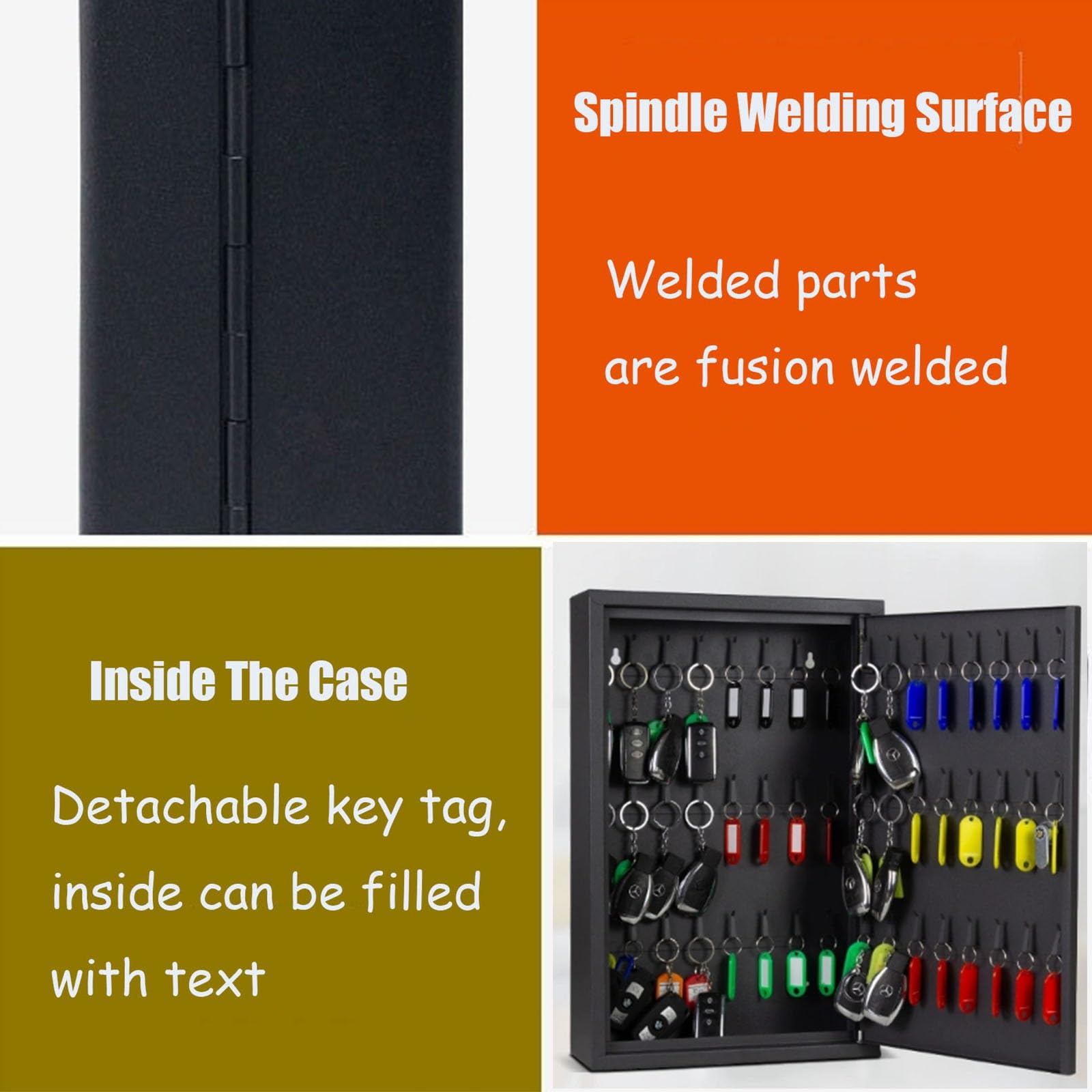 Grande armadietto portachiavi in acciaio con serratura a combinazione, capacità 48 chiavi, etichette colorate per nization & SecurityKey Storage Locker Box per casa o ufficio
