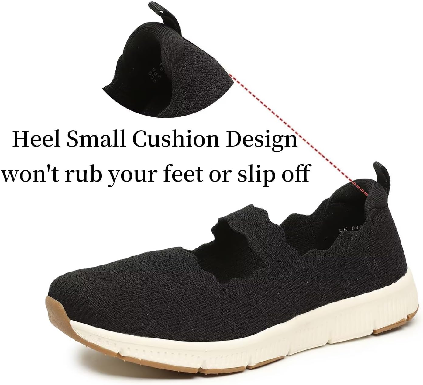Women's Mary Jane Flats Knit Ballet Flats Comfort Casual Ballerina Walking Dressy Slip-on Shoes with Strap