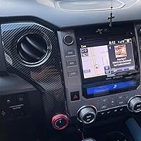 Vista 4 de MICROCK Cubierta de salida de ventilación de aire con control de consola central para Toyota Tundra, doble cabina 2014-2021, fibra de carbono ABS