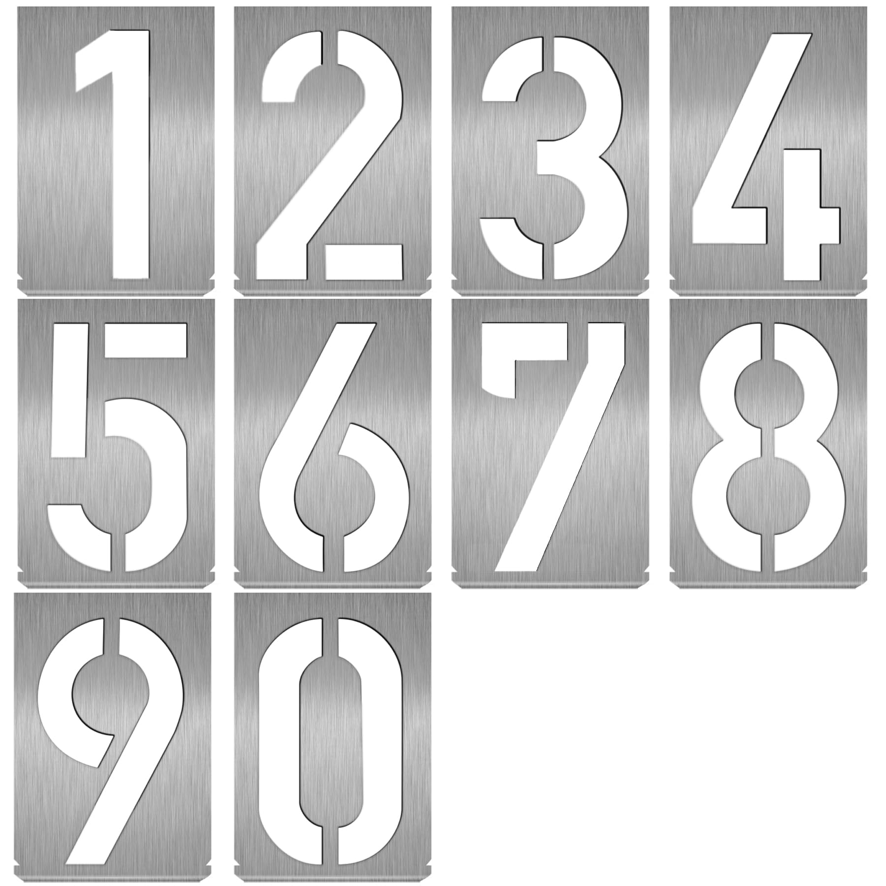 HAUTMEC Vintage Stencils, Shop Stencil, Advertising Stencilling, Craft-Printing, Reusable (Number, 8"(200mm)-Stainless Steel)