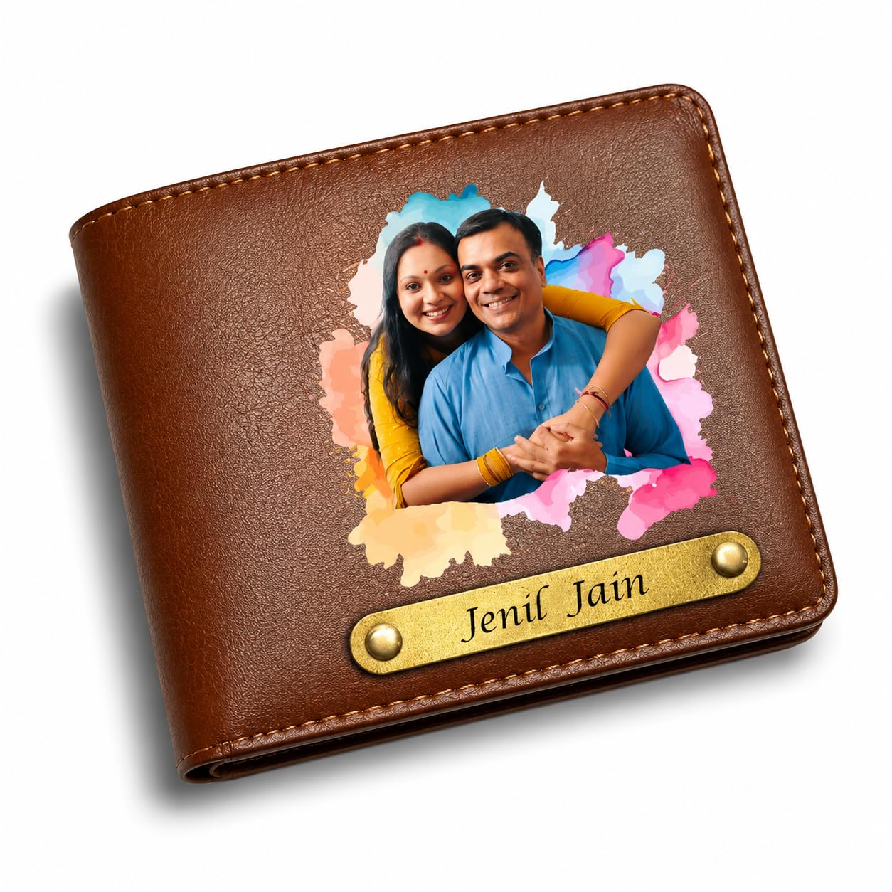 Personalized Wallet for Men with Custom Photo and Name Faux Leather Material- Customized Gift for Men. Gents Purse with Card Holder Slots and Coin Zip Pocket. Fashion Wallets for Youth.-picture-15