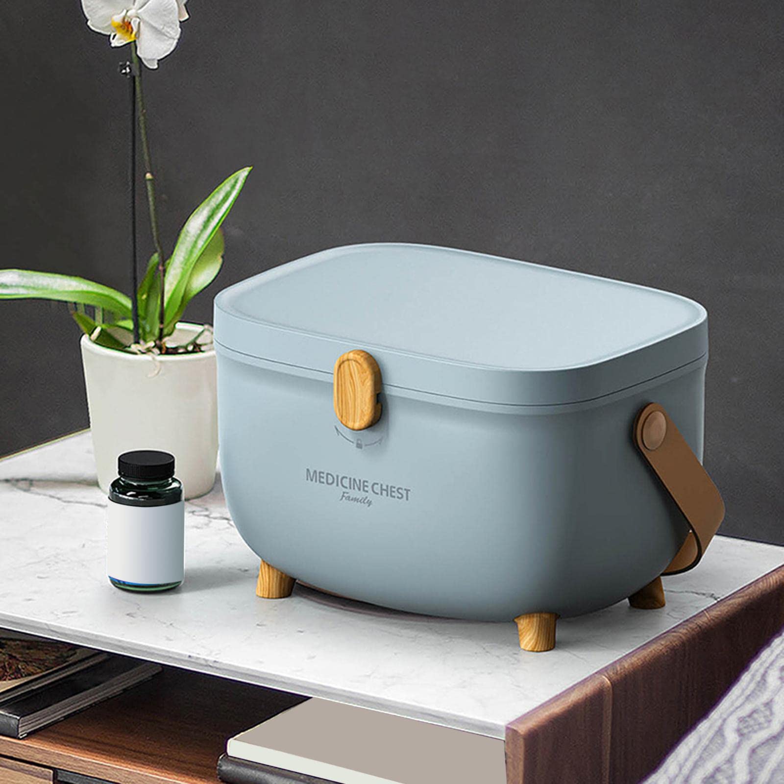 Menolana First Aid Kit Container Carrying Case Organizer Dustproof Storage Box Container, blue