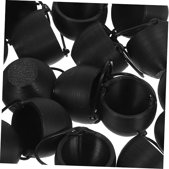iplusmile 20pcs Halloween Crucible Can Small Ornaments Halloween Homeware Mini Decoration Mini Cauldron Miniature Cauldron Ornaments Miniature Pots Plastic Black