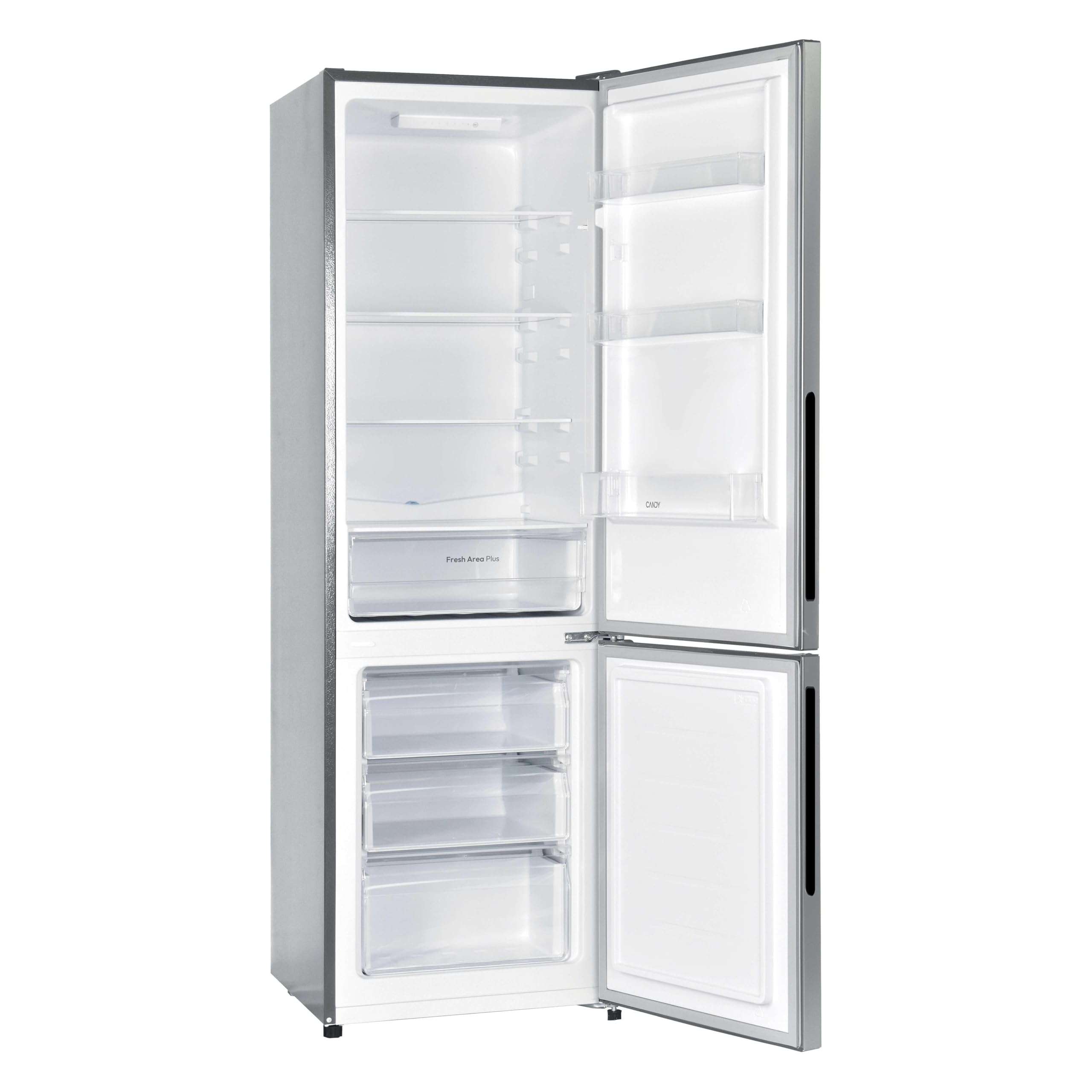 Candy CCG3L517ES, Frigorifero Combi, 260L, Low Frost, 4 ripiani, 3 Balconiere, Cassetto Verdolero, Controllo elettronico della temperatura, Illuminazione a LED, AnxAl 55x176 cm, Porte Reversibili