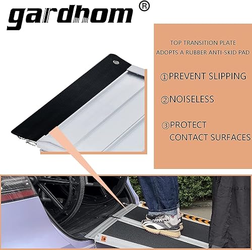 Miniatura 21 de gardhom - Rampa portátil para silla de ruedas de 3 pies, rampa plegable de aluminio antideslizante para silla de ruedas, rampas para sillas