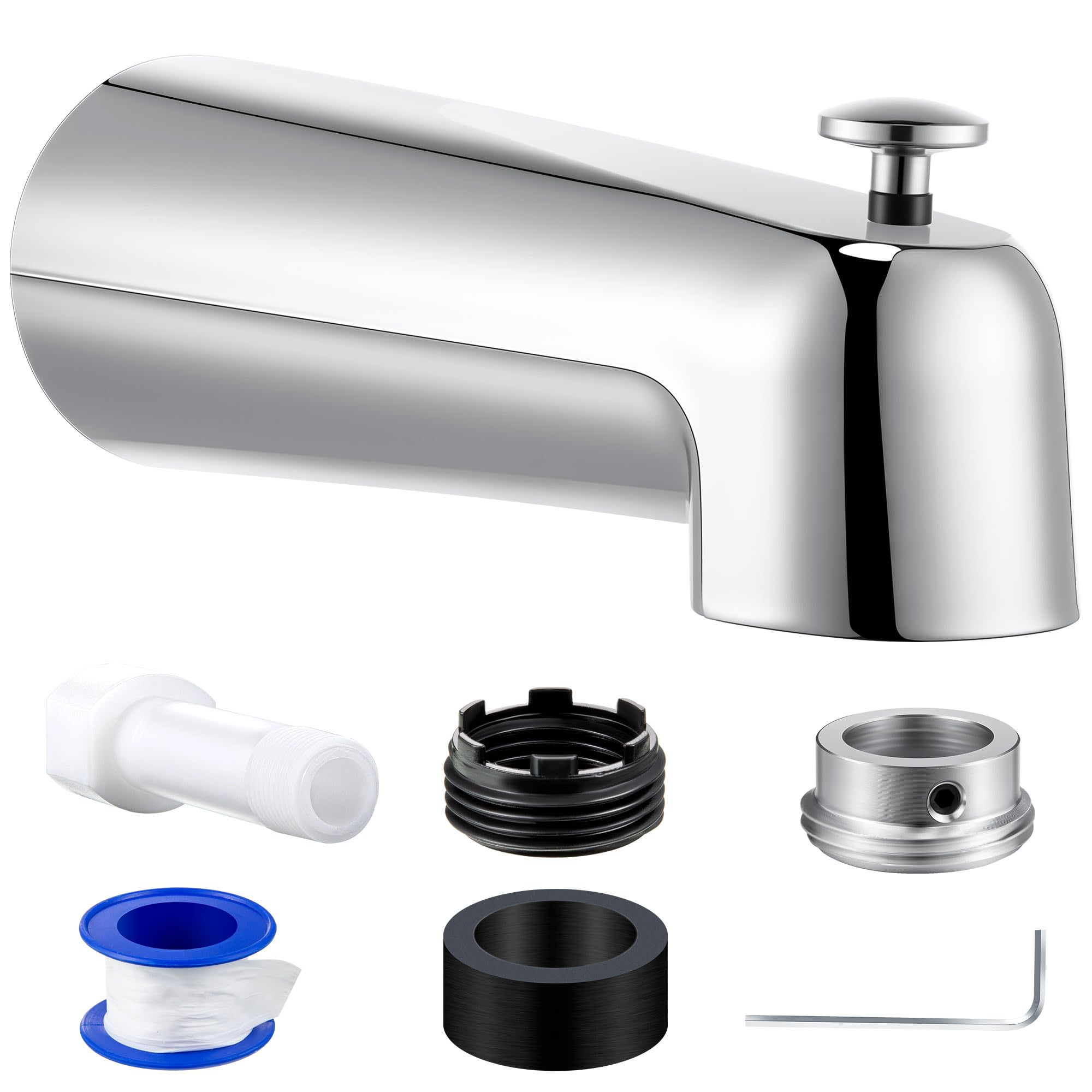 7″ Tub Spout Universal Fits,with Diverter,Chrome