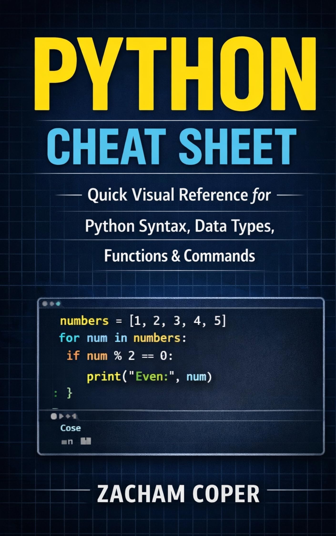Python Cheat Sheet: A Quick Visual Reference for Python Syntax, Data Types, Functions, and Essential Commands