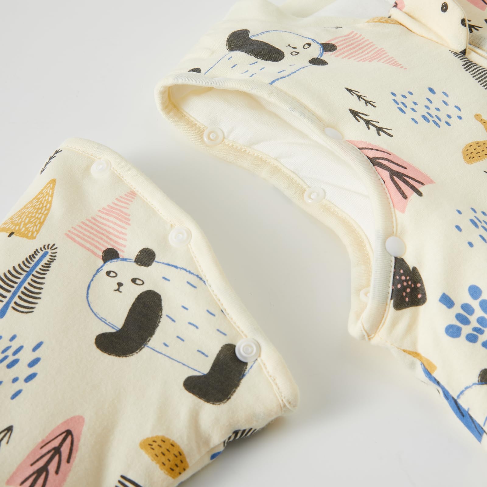 Duomiaomiao Sacco nanna 3.5Tog per bebè, Sacco 100% cotone per bebè invernale, Ragazze neonate, Sacco nanna per bambini maschi, Caldo per neonati e bambini piccoli(Beige Panda/100)