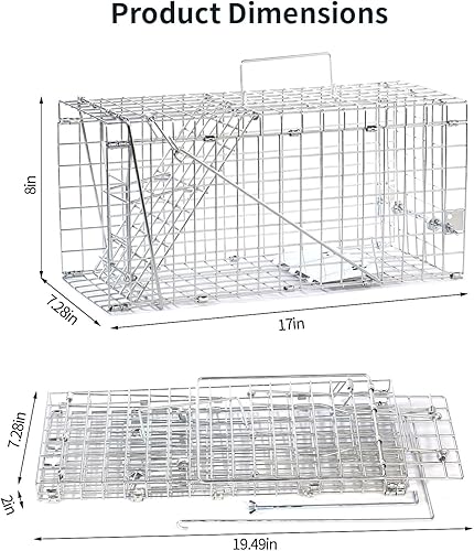 Miniatura 2 de Trampa de ardilla humana de 17 pulgadas, trampa plegable para animales pequeños, fácil de atrapar y liberar
