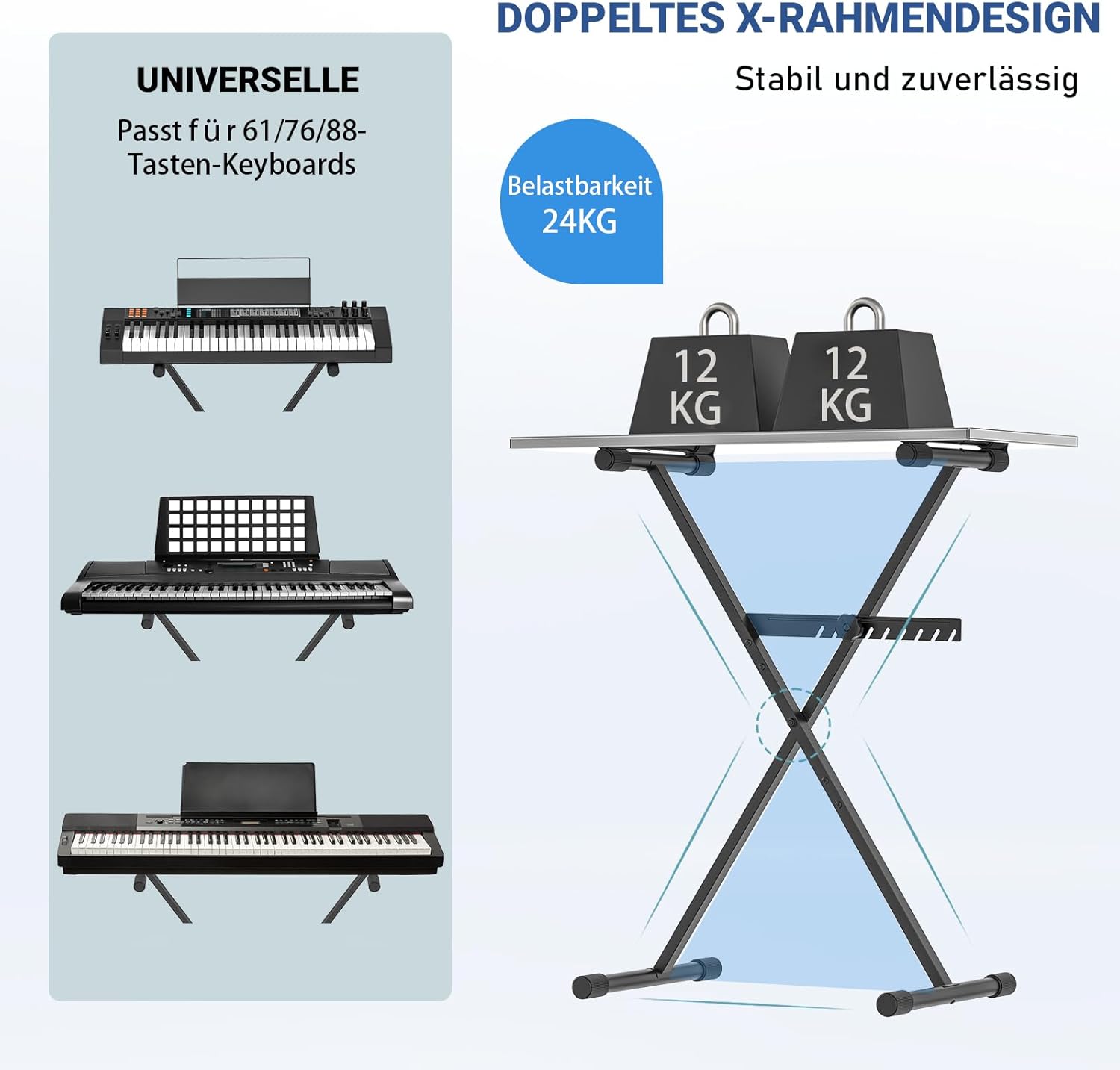 Billentyűzet állvány méretek és specifikációk